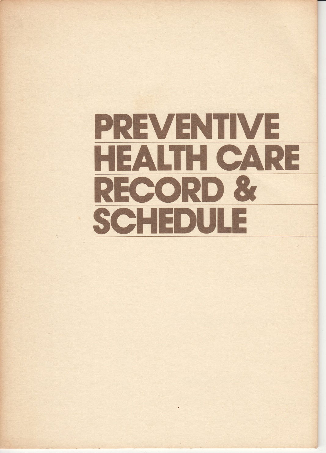 Preventive health Care Schedule