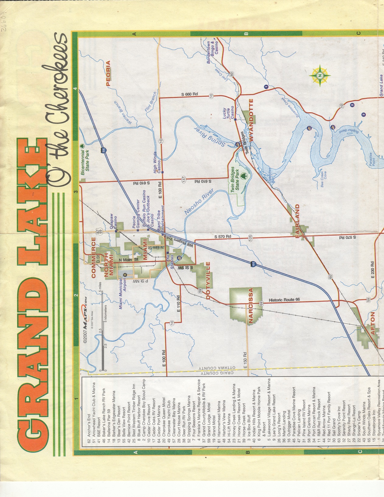 Grand Lake O' the Cherokees, Grand Lake O' the Cherokees Area Maps